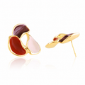 14K Gold Plated Enamel Stud Earrings