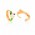 18K Gold Plated Panda Hoop Earrings