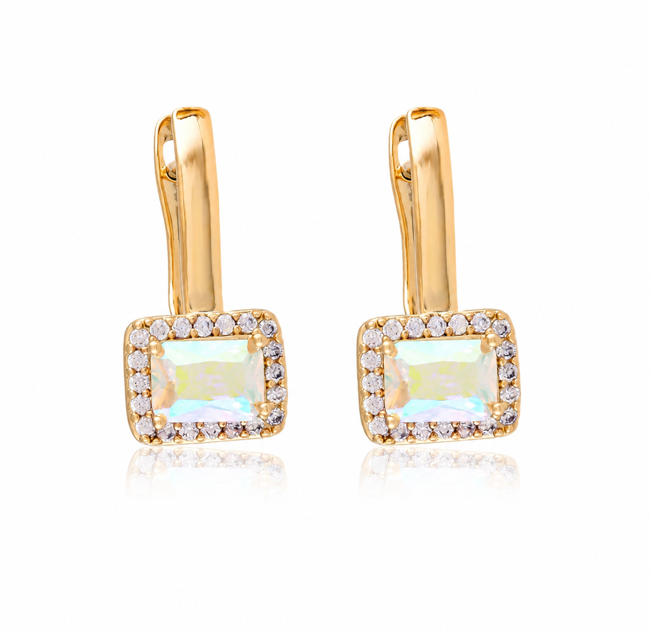 18K Gold Plated Crystal Drop Earrings