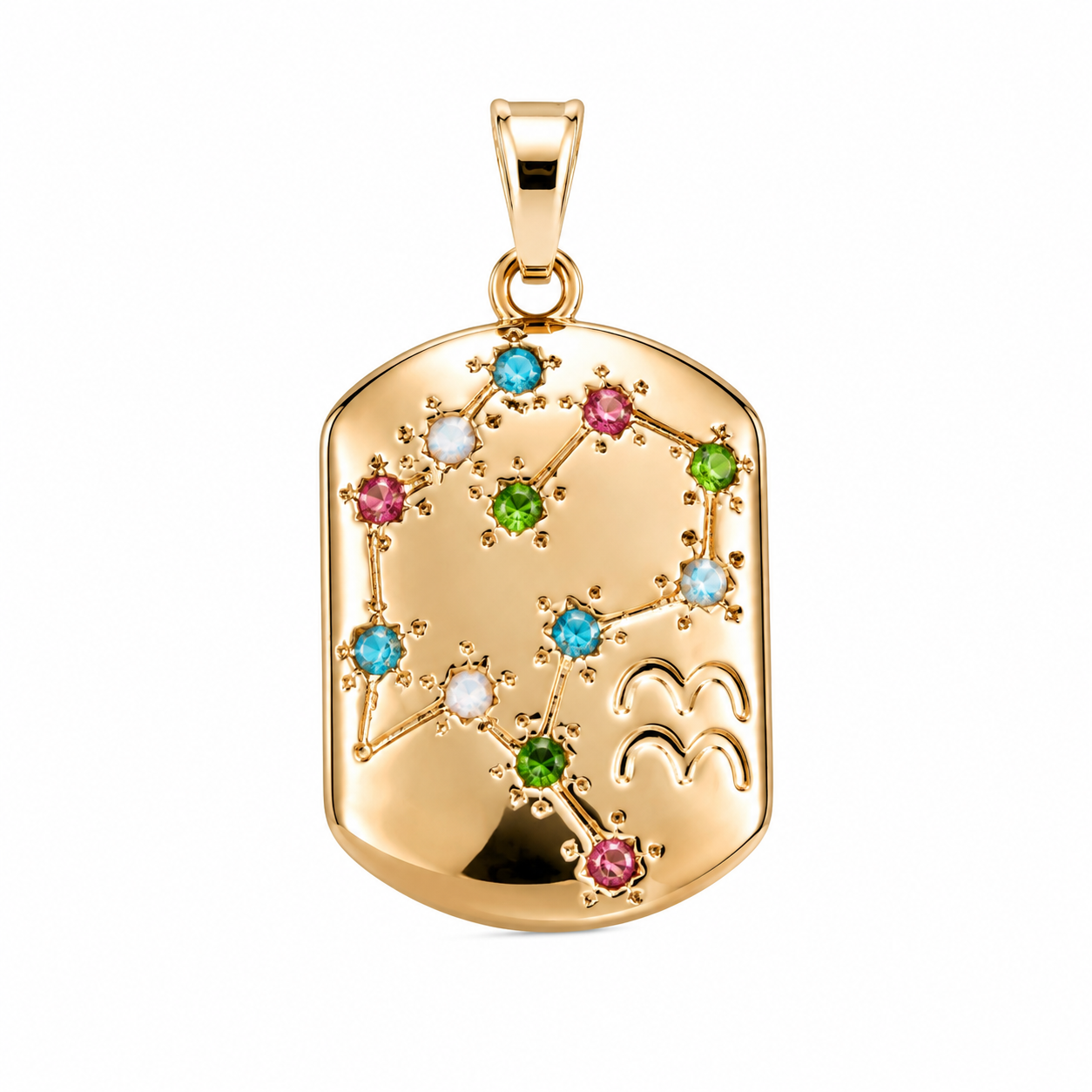 18K Gold-Plated Aquarius Zodiac Pendant Necklace