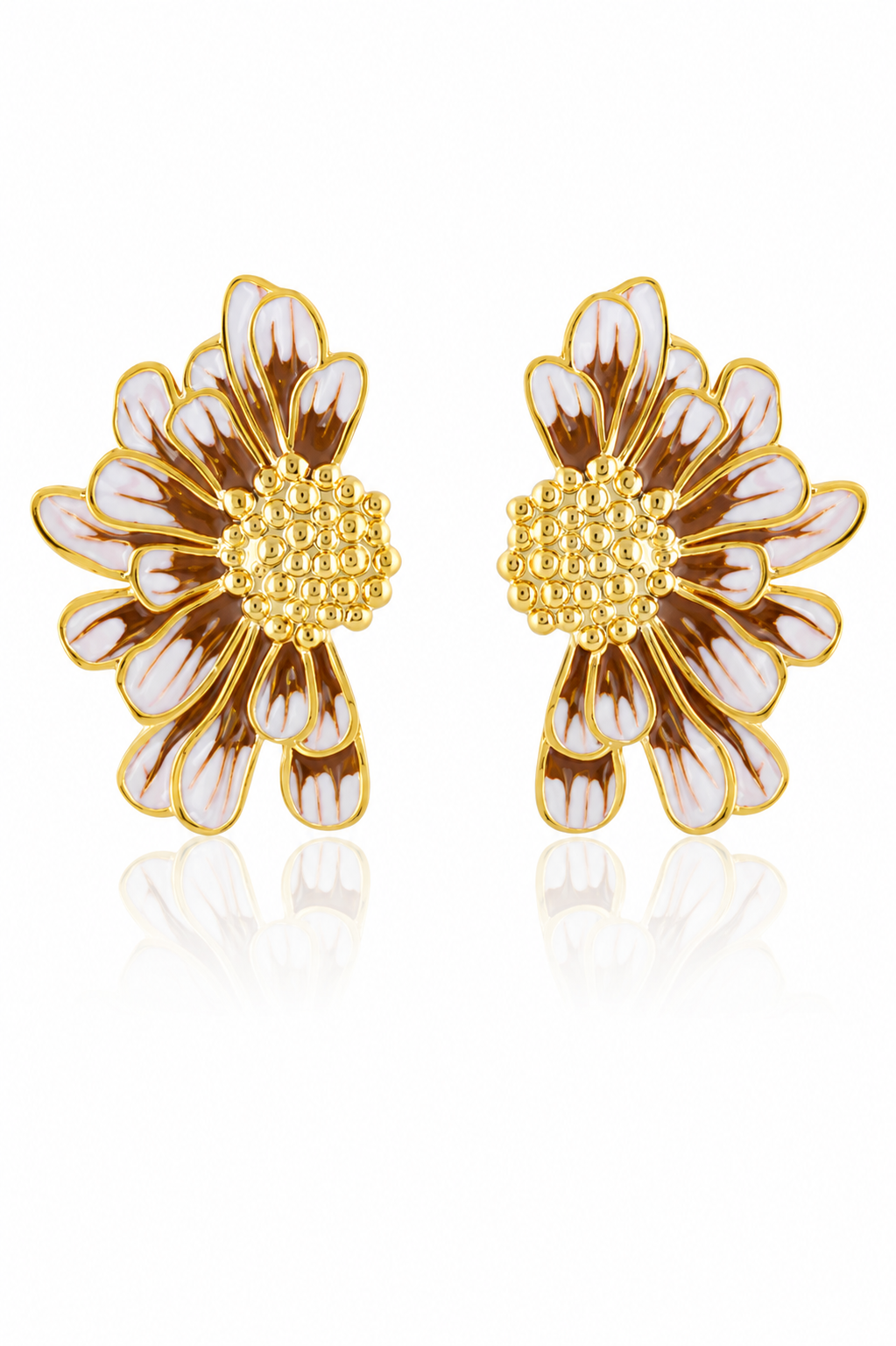 14K Gold Plated Floral Statement Earrings