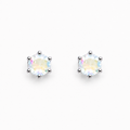 Rhodium Plated Aurora Crystal Stud Earrings