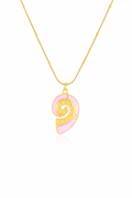 Pink Spiral Pendant Necklace – Stainless Steel