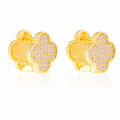 14K Gold Plated Clover Earrings