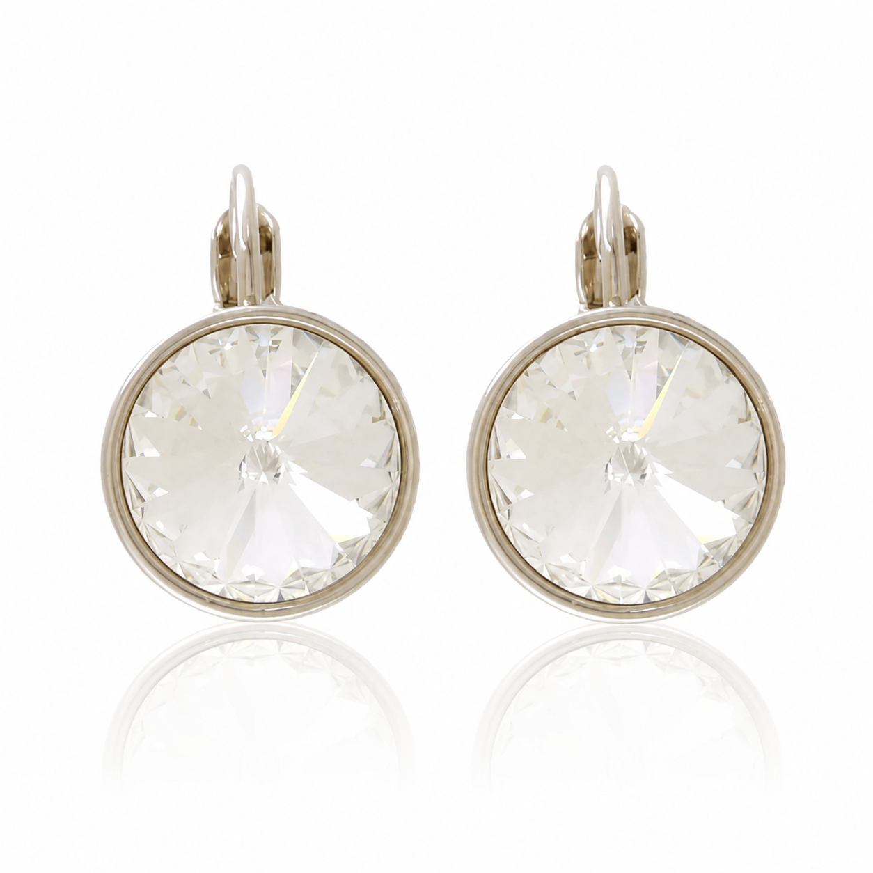 Rhodium Plated Crystal Earrings