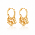 18K Gold Plated Dangle Hoop Earrings