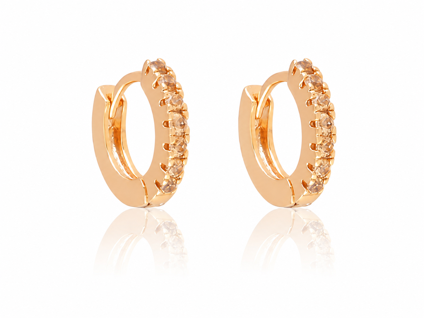 18K Gold-Plated Children's Crystal Hoop Earrings