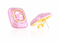Pink Crystal 14K Gold-Plated Statement Earrings