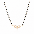 18K Gold Plated Black Bead Infinity Necklace
