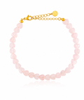 Pink Heart Beaded Surgical Steel Bracelet