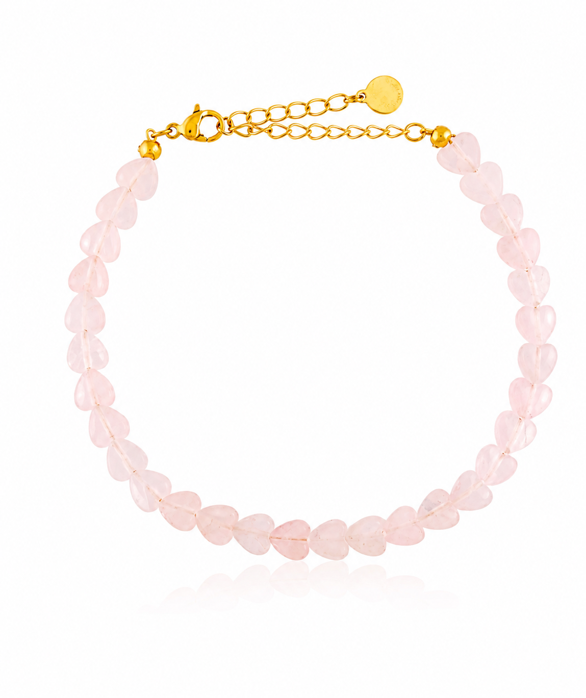 Pink Heart Beaded Surgical Steel Bracelet