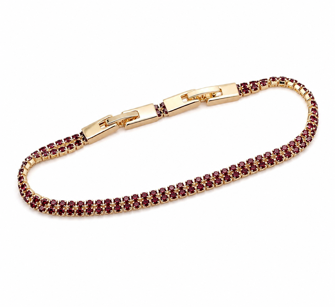 18K Gold-Plated Red Stone Bracelet