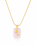 Stainless Steel Pink Mineral Heart Necklace