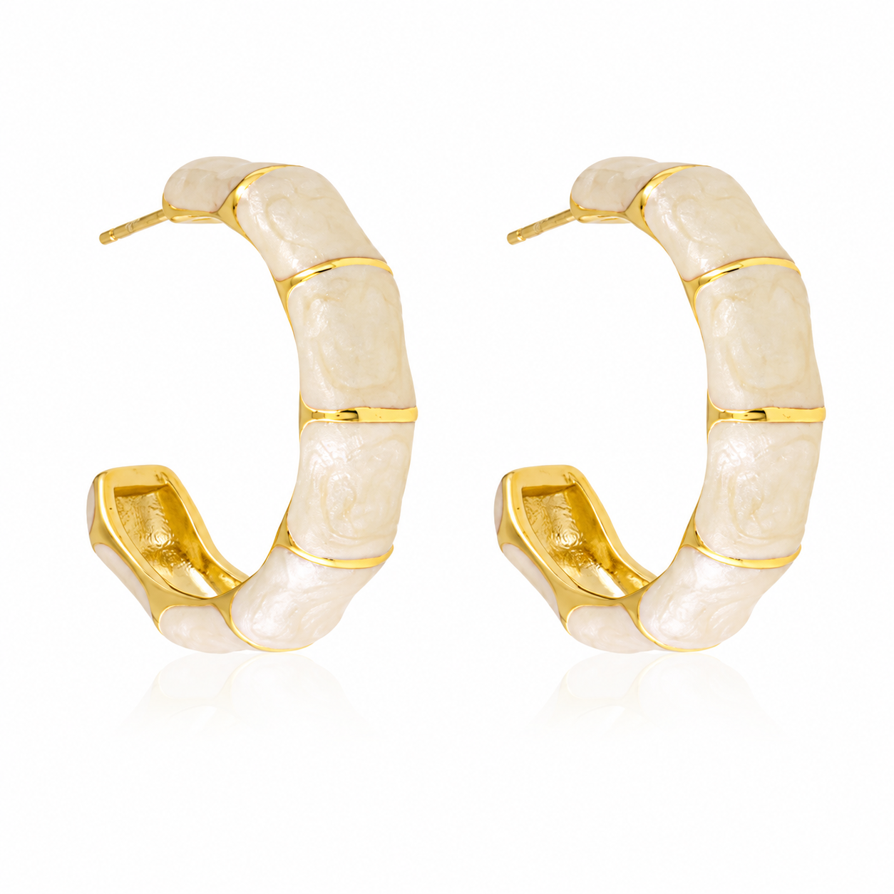 Enamel Hoop Earrings – Stainless Steel