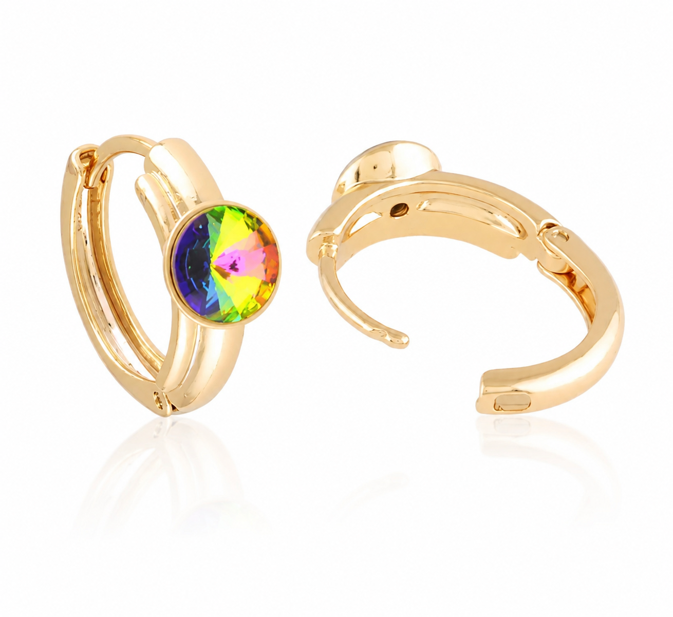 18K Gold Plated Rainbow Crystal Earrings