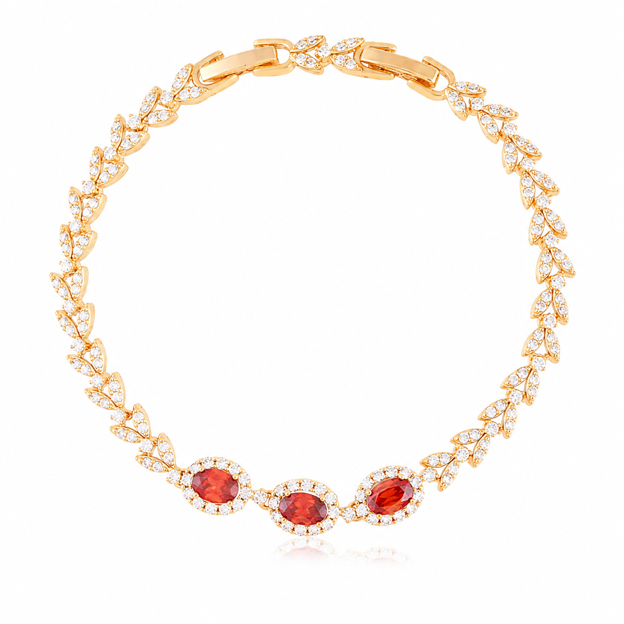 18K Gold Plated Red Crystal Bracelet