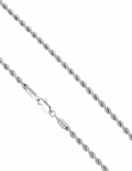 Rhodium Plated Rope Chain Necklace