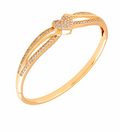 18K Gold-Plated Crystal Heart Bangle Bracelet