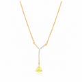 18K Gold-Plated Yellow Crystal Pendant Necklace