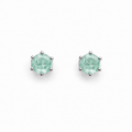 Rhodium Plated Mint Green Crystal Stud Earrings