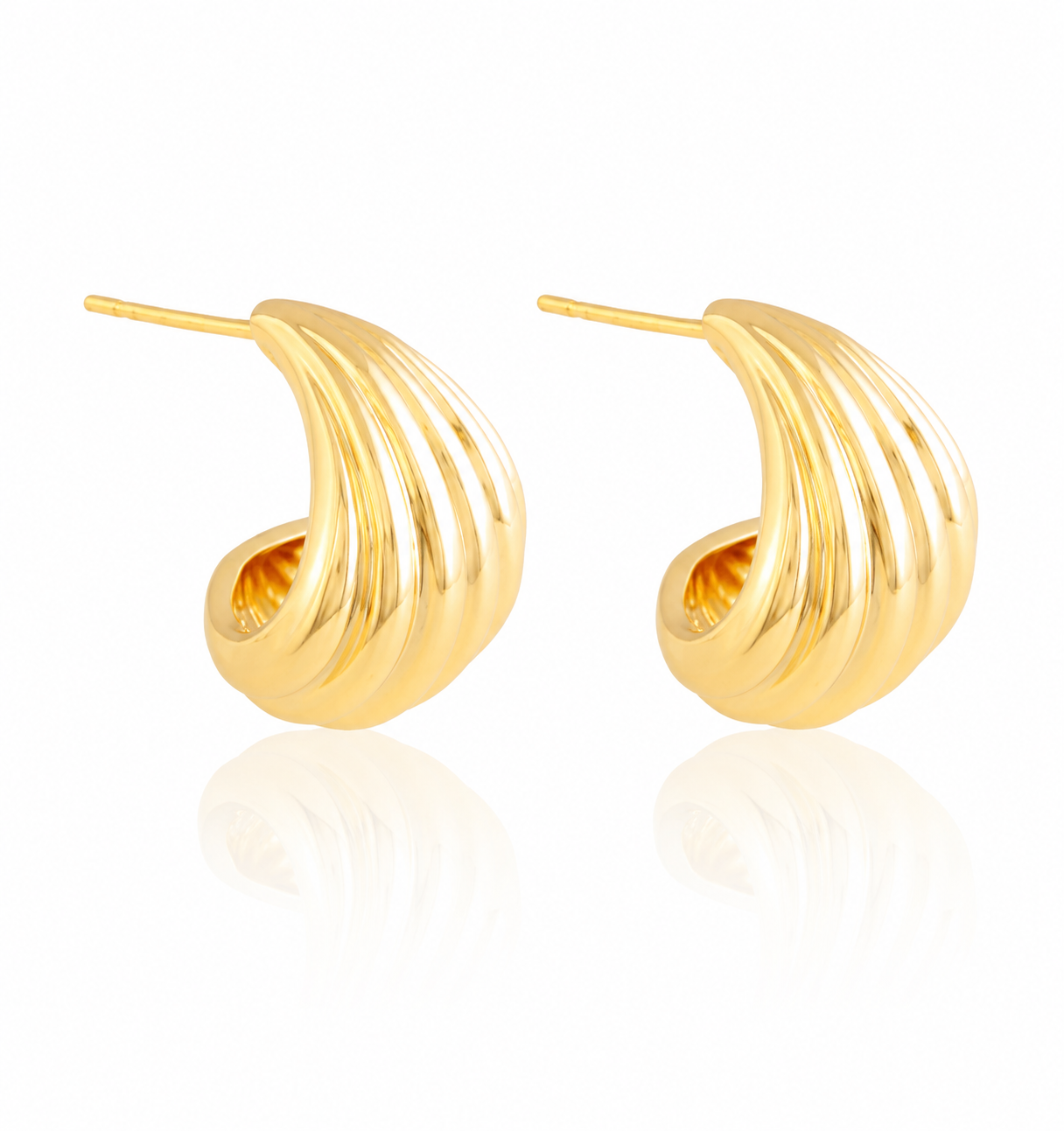 14K Gold Plated Sculpted Earrings