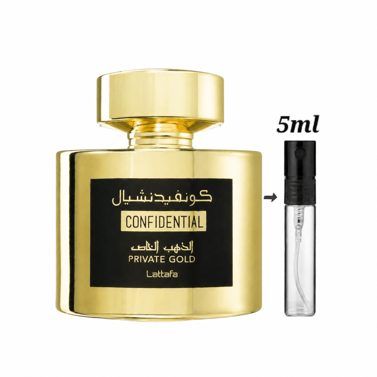 Lattafa Confidential Private Gold 5ml Decant Spray
