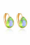 14K Gold Plated Crystal Teardrop Earrings