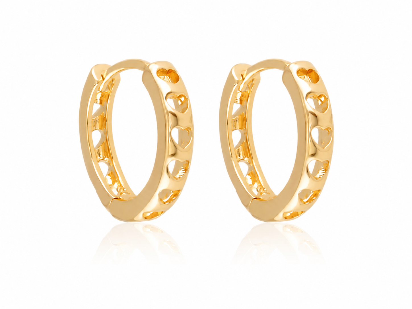 18K Gold-Plated Heart Hoop Earrings