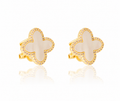 Mother of Pearl Clover Clip-On Earrings
