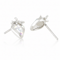 Crystal Strawberry Stud Earrings – Rhodium Plated