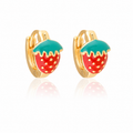 18k Gold-Plated Children's Strawberry Earrings