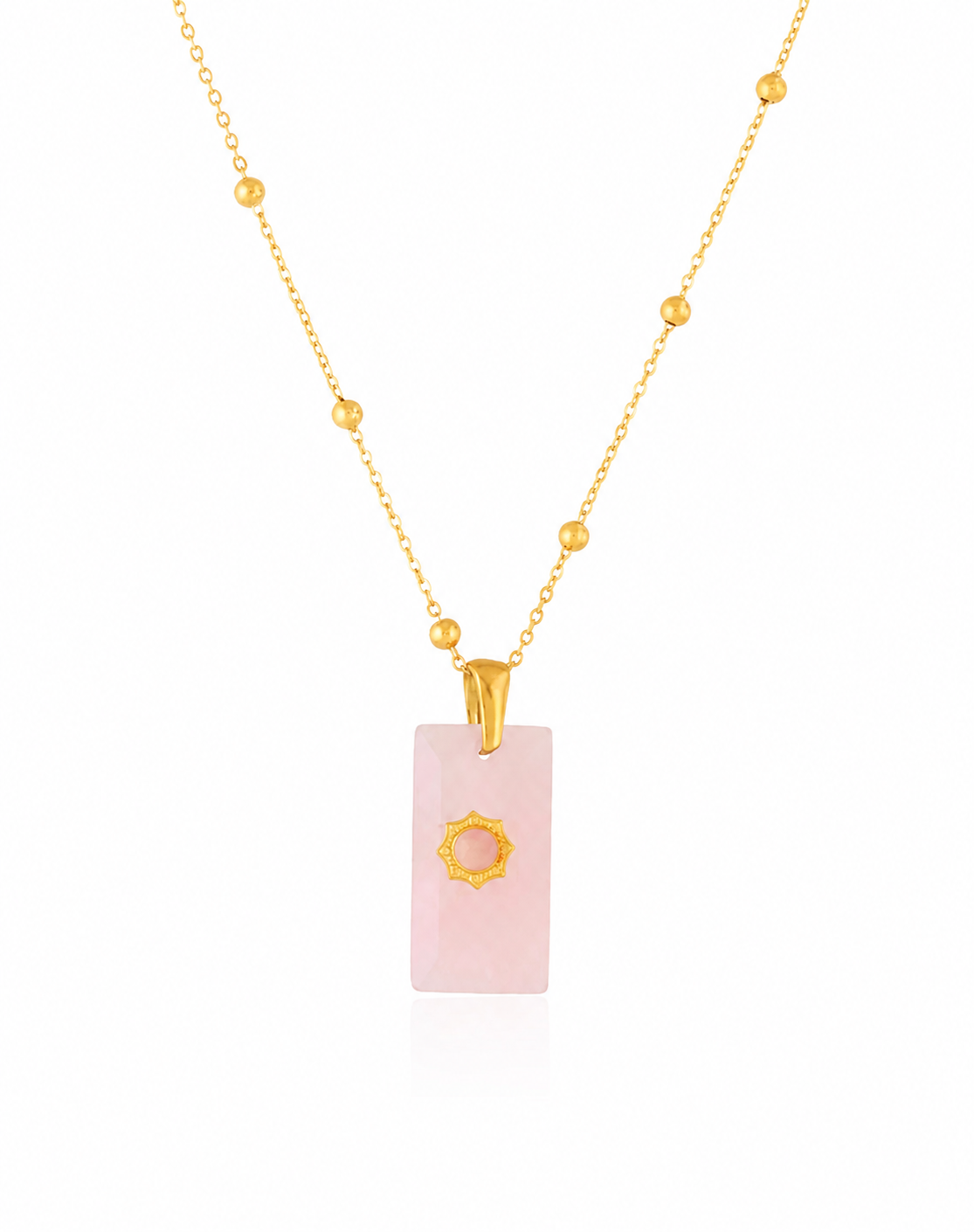 Pink Mineral Steel Necklace