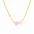 Pink Shell & Pearl Necklace – Stainless Steel