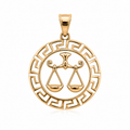 18K Gold-Plated Libra Zodiac Pendant Necklace